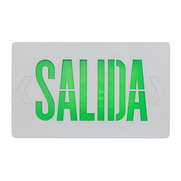 Estevez Señalizador de Emergencia, Luz LED, 3.8 Watts, Color Blanco con texto SALIDA Verde, Protección IP20