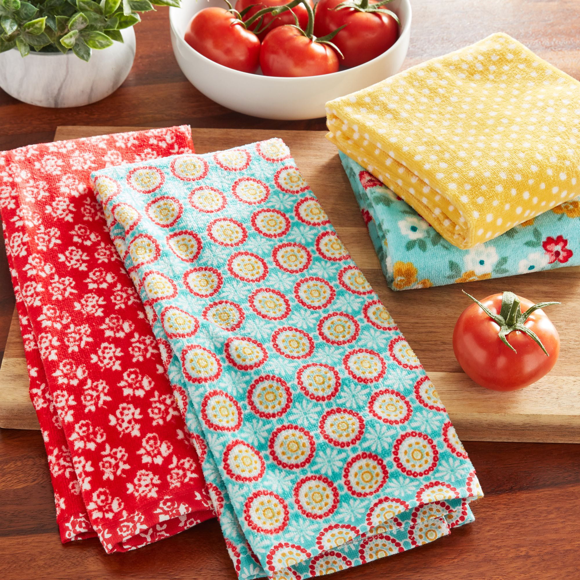 The Pioneer Woman Fiona Floral Kitchen Towels, 16x28 Set of 4