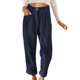 thumbnail image 2 of Pantalones Casuales de Cintura Alta y Pierna Recta para Mujer, Holgados y Cómodos, con Bolsillos Azul Marino XXXL, 2 of 6