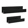 thumbnail image 7 of American Art Decor Ribbed 2-Piece Floating Wall Shelf Set, Black Shabby Chic Carved Picture Ledge Shelves with Lip, Decorative Wall Ledge for Nursery, Gallery, or Living Room Display, 7 of 7