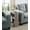 Walnut, variant on Kings Brand Furniture Slim Wood Side Table with Drink Holders and 3 Open Shelves, Walnut