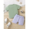 thumbnail image 3 of Coduop Baby Boys Father's Day Outfit Pants Set,Short Sleeve T-shirt with Shorts 2Pcs Outfit Set, 3 of 9