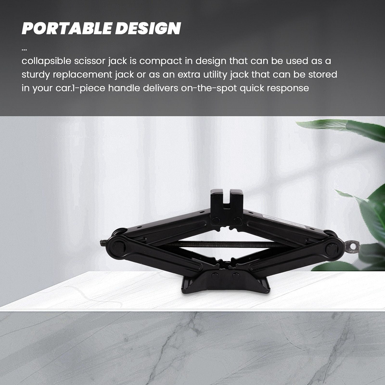 Car Scissor Jack 2 Ton (4000lbs) Capacity Portable Steel Tire Jack with Handle Sedans Coupes Suvs Oversized Base Jack