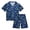Navy Dinos, variant on Quad Seven Boys Pajama Set Breathable Button Down Sleep Shirt and Pajama Shorts Sleepwear Set 2 Piece