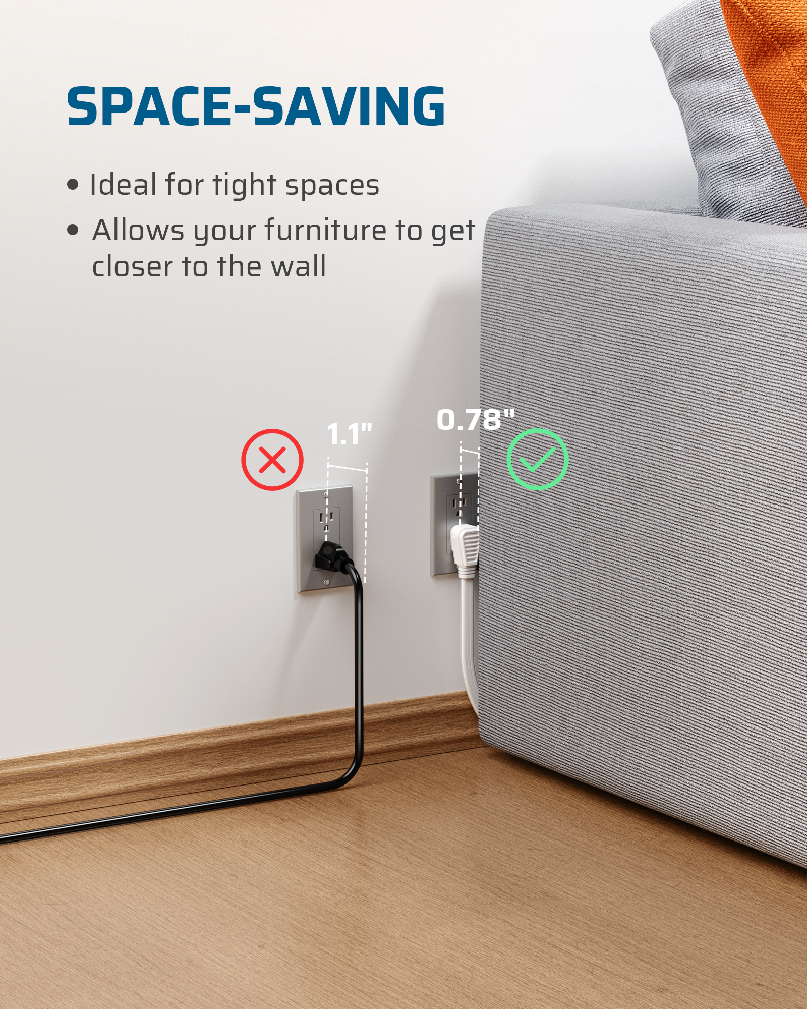 DEWENWILS 25 Ft Flat Plug Indoor Extension Cord photo 8