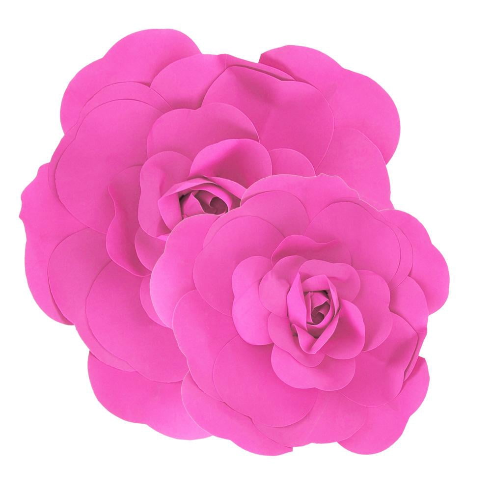 Rose Foam Wall Flowers, Hot Pink, Assorted Sizes, 2 Piece - Walmart.com ...