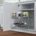 thumbnail image 3 of Home Zone Living 11” Width x 20” Depth 2 Shelves Pull Out Storage Organizer, Silver, 3 of 10