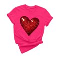 thumbnail image 3 of VKOYWKM Valentine Shirts Women Heart Graphic Tees Spring Short Sleeve T Shirts Romantic Valentine's Day Party Tshirts, 3 of 7