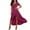 Dress-Wine, variant on LEKWK Summer Dresses for Women 2025 V Neck Short Sleeve Wrap Dress High Low Hem Ruffle Flowy Midi Dress Casual Beach Sundress Wedding Guest Party outfits