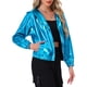 thumbnail image 4 of CHAQUETA METÁLICA BRILLANTE CON CAPUCHA Y CREMALLERA PARA MUJERES INSPIRADA EN CHIC, MANGA LARGA, TAMAÑO XS, AZUL LAGO, 4 of 5