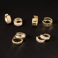 thumbnail image 3 of Set de aretes huggie pequeños hipoalergénicos de oro de 14K ALEXCRAFT, 3 of 7