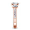 thumbnail image 5 of SuperJeweler 2 1/2 Carat Moissanite Oval Shape Three Stone Ring in 14 Karat Rose Gold for Women, 5 of 6