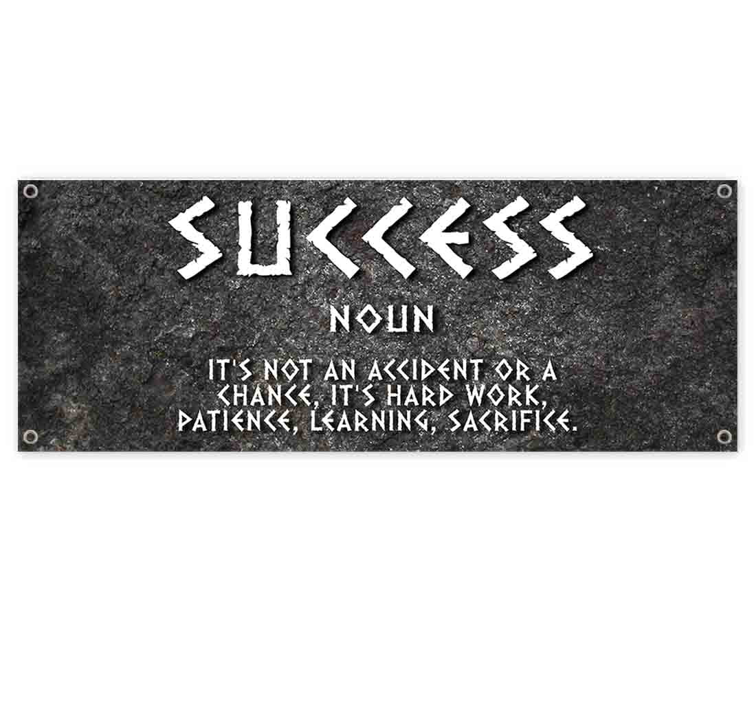Success Definition 13 oz Vinyl Banner With Metal Grommets