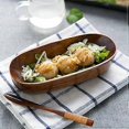 thumbnail image 3 of 2 Pcs Boat Shape Wooden Towel Tray Small Salad Bowls Fruit Dishes Catchall Storage, 3 of 5