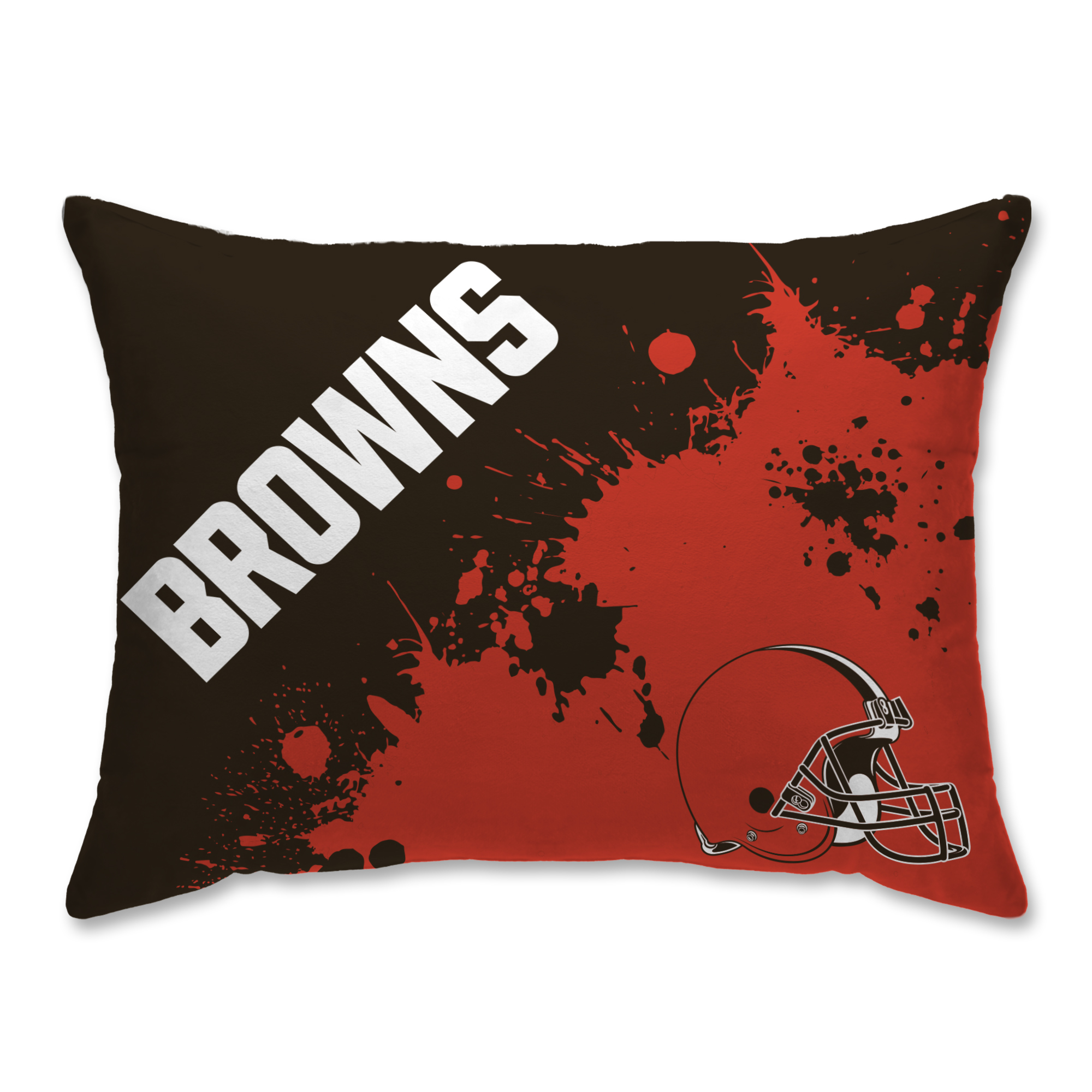 Cleveland Browns Splatter Plush Bed Pillow Brown