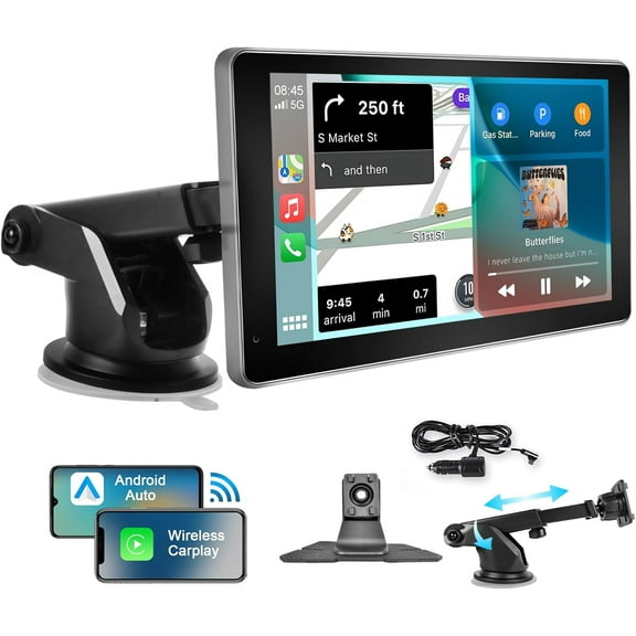 Portable CarPlay Radio with 7" IPS Touchscreen Support Android Auto,Mirror Link, Navigation,Car Audio Receiver