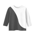 thumbnail image 3 of CCRFTGI Girls 3/4 Sleeve Shirts Fall Cute Gray Shirts Kids Crew Neck Size 14-16 Ribbed Knit T-shirts Trendy Girls Tops Tween Girls Color Block Clothes Gray 14-16 Years, 3 of 4