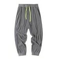 thumbnail image 3 of MIXUE Sweatpants for Men Solid Color Summer Ice Silk Lightweight Style Joggers Loose Fit Sport Casual Trousers Sportwear,Gray,XXXL, 3 of 8