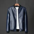 thumbnail image 3 of Autumn New Men Leather Coat Korean Fashion Leather Sheepskin Men Leather Jacket Trend Casual Fit Slim Baseball Clothes, 3 of 7