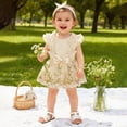 thumbnail image 4 of Baby Girl 1st Birthday Clothes One Year Old Tulle Romper Sleeveless Bodysuit Cake Smash Outfits, 4 of 4