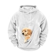 thumbnail image 4 of Feancey Mens Pet Pouch Hoodie with Kangaroo Pocket Dogs Cats Animal Holder Fleece Pullover Hoodies Cozy Long Sleeve Hooded Sweatshirt Tops XL, 4 of 6