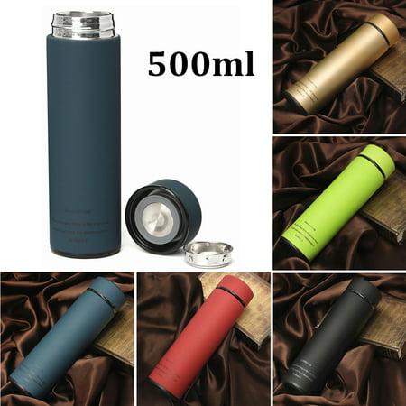 500ML/18Oz Hot Stainless Steel Vacuum-Insulated Thermos leak-proof Insulated Container Coffee Tea Beverage Water Hydration Bottle Flasks Travel Mug 5 Colors Portable Slim