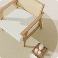 thumbnail image 6 of BELLEZE Set of 2 Mid-Century Modern Cane Back Accent Chair, Natural Wood Armchair with Upholstered Seat, Boho Lounge Chair for Living Room, or Bedroom, Comfortable Padded Seat with Minimalist Design, 6 of 7