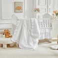 thumbnail image 3 of Juego de ropa de cama Flysheep para cuna con mechones, 3 piezas, 86 x 109 cm, blanco, 3 of 7