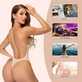 thumbnail image 6 of Women Shapewear Backless Body Bra Shaper Plus Size Plunge Invishaper Low Back Thong Bodysuits Open Crotch Daily Use, 6 of 6