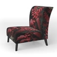 thumbnail image 3 of Designart "Ferns Ruby quintessence III" Pink Ferns Upholstered Accent Chair - Modern Arm Chair For Living Room, 3 of 5
