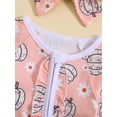 thumbnail image 6 of Michellecmm Baby Girls 2 Piece Outfits Halloween Pumpkin/Ghost Print Long Sleeves Romper and Cute Headband for Toddler Infant Fall, 6 of 9