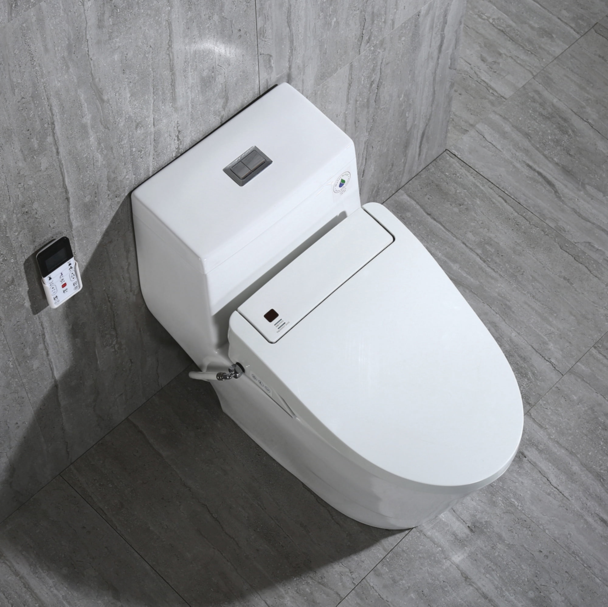 woodbridge t-0008 luxury bidet toilet, elongated one piece toilet with advanced bidet seat, smart toilet seat with temperature controlled wash functions and air dryer