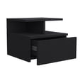 thumbnail image 6 of Lisonu Flopini Floating Nightstand, Modern Wall Mounted Bedside Table with Drawer, Particle Board Floating Shelf for Small Space Bedroom, Black Wengue, 6 of 7