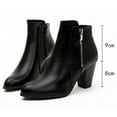thumbnail image 6 of Mostsola Womens Round Toe Ankle Boots Stacked Heel Booties Retro Side Zipper Short Boots, 6 of 8