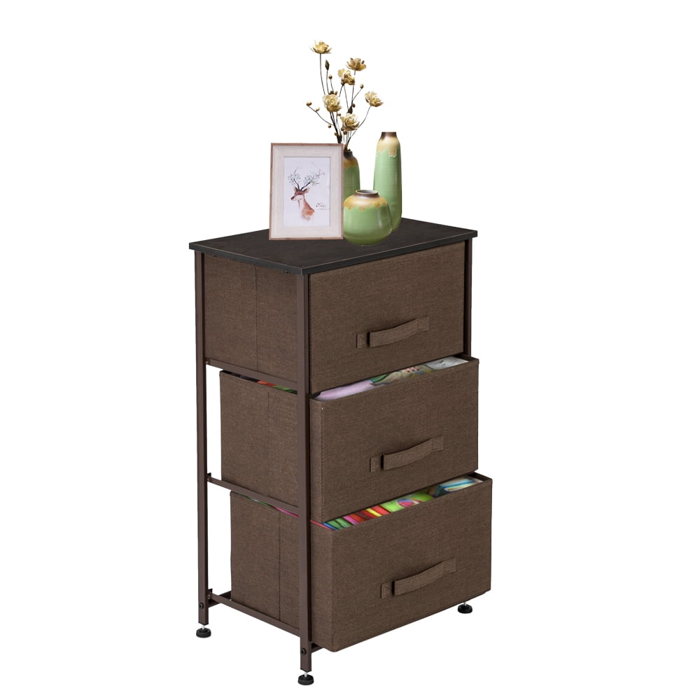 Lowestbest 3-Tier Drawer Dresser, Dresser Drawer Organizer, End Table Storage Cabinet, Easy Pull Fabric Bins, Side Table for Bedroom, Hallway, Entryway Furniture, Brown Lowestbest 3-Tier Drawer Dresser, Dresser Drawer Organizer, End Table Storage Cabinet, Easy Pull Fabric Bins, Side Table for Bedroom, Hallway, Entryway Furniture, Brown