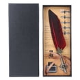thumbnail image 1 of Plume Vintage Stylo Plume Calligraphie Encre Plume avec Boîte Cadeau (Rouge), 1 of 8