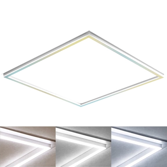 Luxrite 2x2 LED Panel Lights 3 Color Options 20W/30W/40W Switch Grid Drop Ceiling Lights 0-10V Dimmable 120-277V