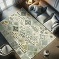 thumbnail image 4 of Ambesonne Bohemian Decorative Rug Carpet, Pastel Botanical Tiles, 2' 2" x 3' 7", Laurel Green Fawn, 4 of 5