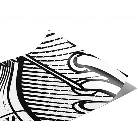 Rwraps Graffiti Monochrome Tag Matte Vinyl Film Wrap 59in x 9ft Vinyl Vehicle Car Film Sheet Roll