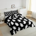 thumbnail image 3 of jejeloiu Cute Ghost Full Size Comforter Sets,Happy Halloween Bedding Comforter Set,White Black Bedding Sets For Children,Breathable Home Decor Reversible,3pcs, 3 of 8
