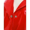 thumbnail image 5 of Yhong Womens Pu Leather Bodycon Dress Shiny Wet Look Halter V Neck Mini For Party Clubbing Red M, 5 of 5