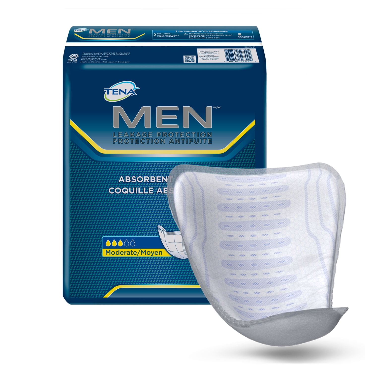 Moderate Tena Incontinence Guards for Men, 48 Count
