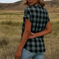 thumbnail image 4 of Blusas para las Mujeres Casual Verano Botón Sólido Cuello en V Suelto Camiseta Blusa Tela Suave Transpirable para la Oficina Casual Uso Diario Camisa de Denim Vestido Mujeres, 4 of 8