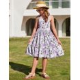 thumbnail image 4 of Arshiner Toddler Girl Summer Dresses Casual Sleeveless Button Down Swing Flowy Tiered Midi Sundress with Pockets, 4 of 6