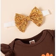 thumbnail image 4 of StylesILove Baby Girls My 1st Thanksgiving Brown Long Sleeve Bodysuit, Tutu Skirt, Leg Warmers and Headband 5pcs Autumn Holiday Outfit (3 Months), 4 of 7