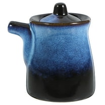 MUSEYA Soy Sauce Pot Ceramic 1Set 3.9In Round Japanese Style Kitchen Tool