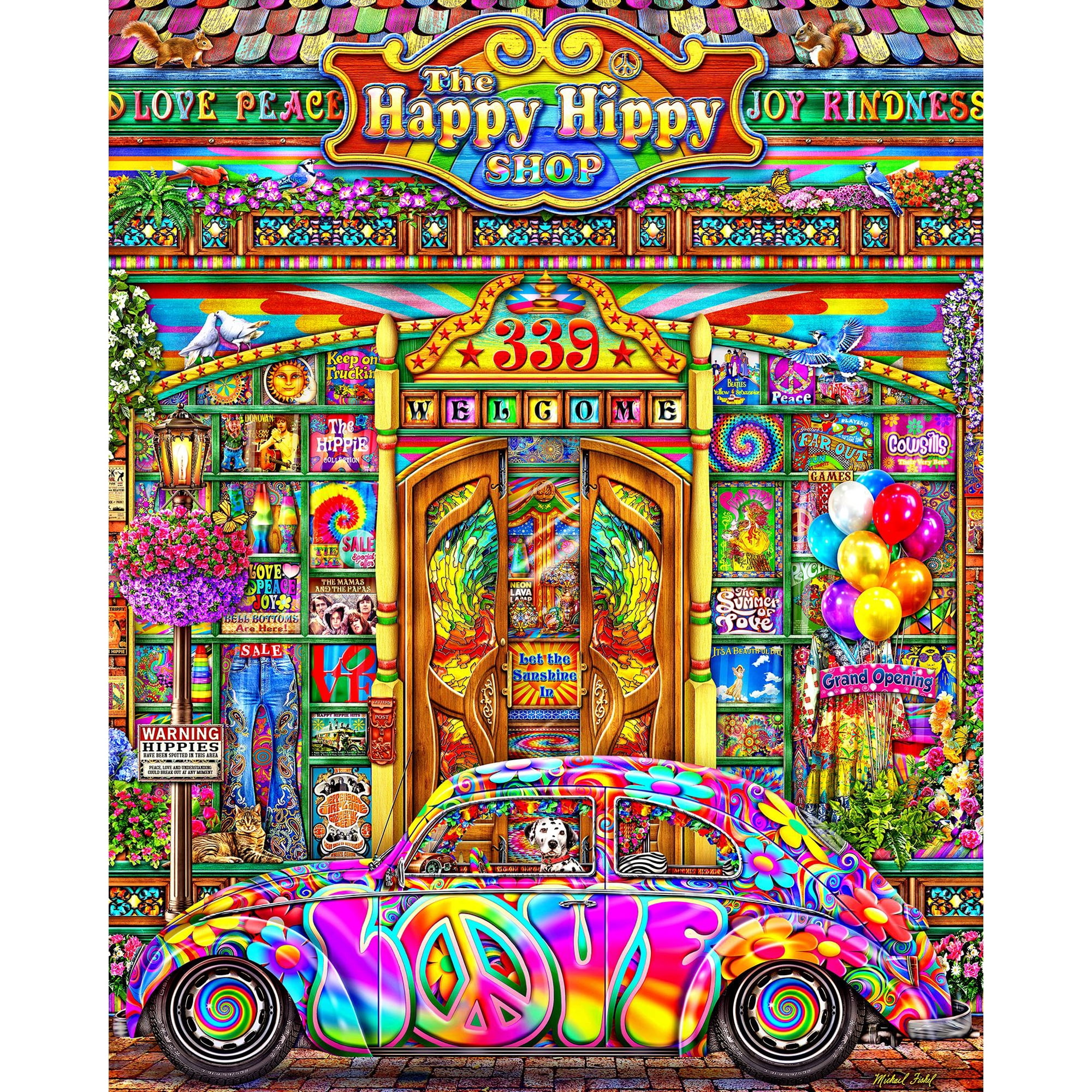 Springbok 1000 Piece The Happy Hippy Shop Jigsaw Puzzle for Adults