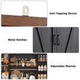 thumbnail image 4 of ChVans Farmhouse 71" Tall Kitchen Pantry with 12 Hanging Shelves, 4 Barn Doors Pantry Storage Cabinet with Load-Bearing Steel Pipe and Adjustable Shelves for Kitchen, Dining Room, Living Room, Black, 4 of 9