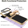 thumbnail image 2 of Ring Case Compatible for Samsung Galaxy Z Flip 3 5g Case with Hinge Protection & Camera Protector,Full Protective Magnetic Leather Samsung Flip 3 Cover,Flip Phone Case Galaxy Z Flip 3 Case Black, 2 of 14