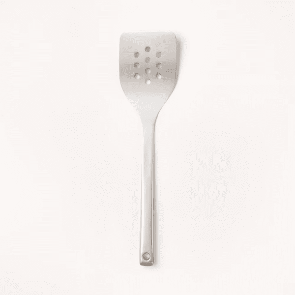 Turner Figmint con ranuras de acero inoxidable plateado, 33 cm